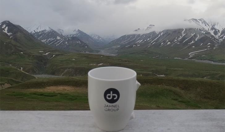 The original mugshot — the JG mug in front of the Alaska Range